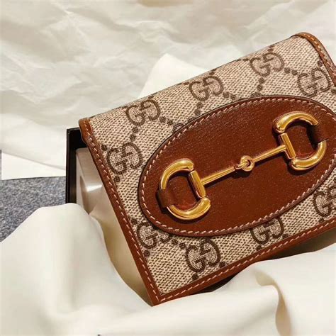 Gucci 1955 Horsebit GG Supreme Card Case Wallet 